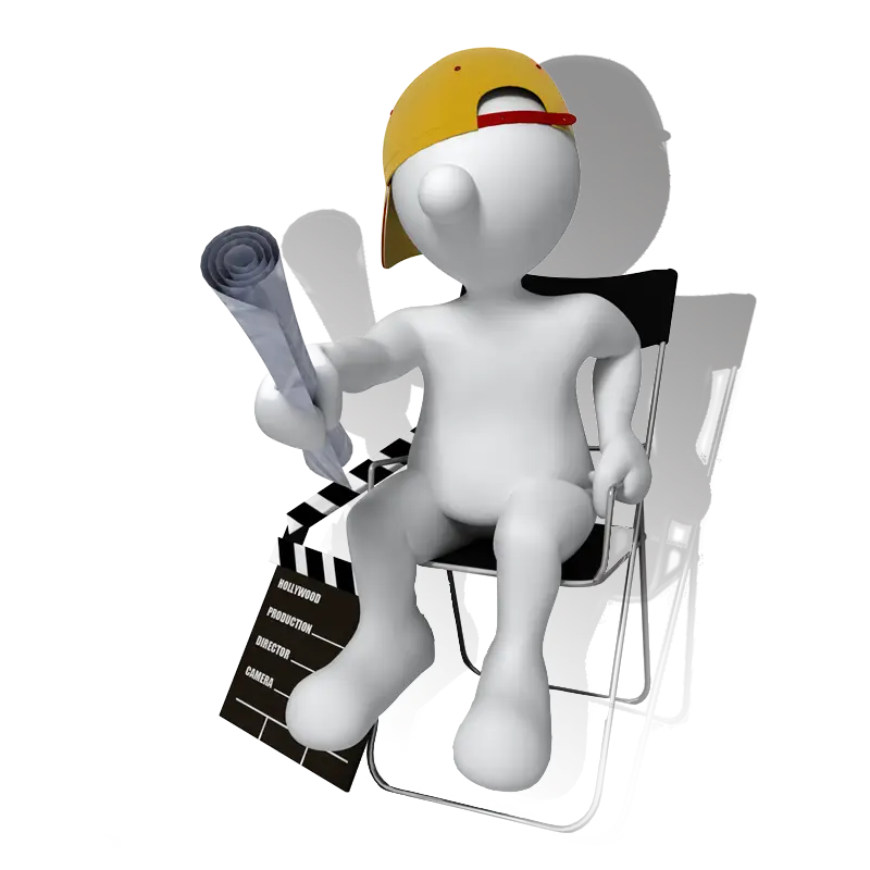 Cartoon Director with Clapperboard