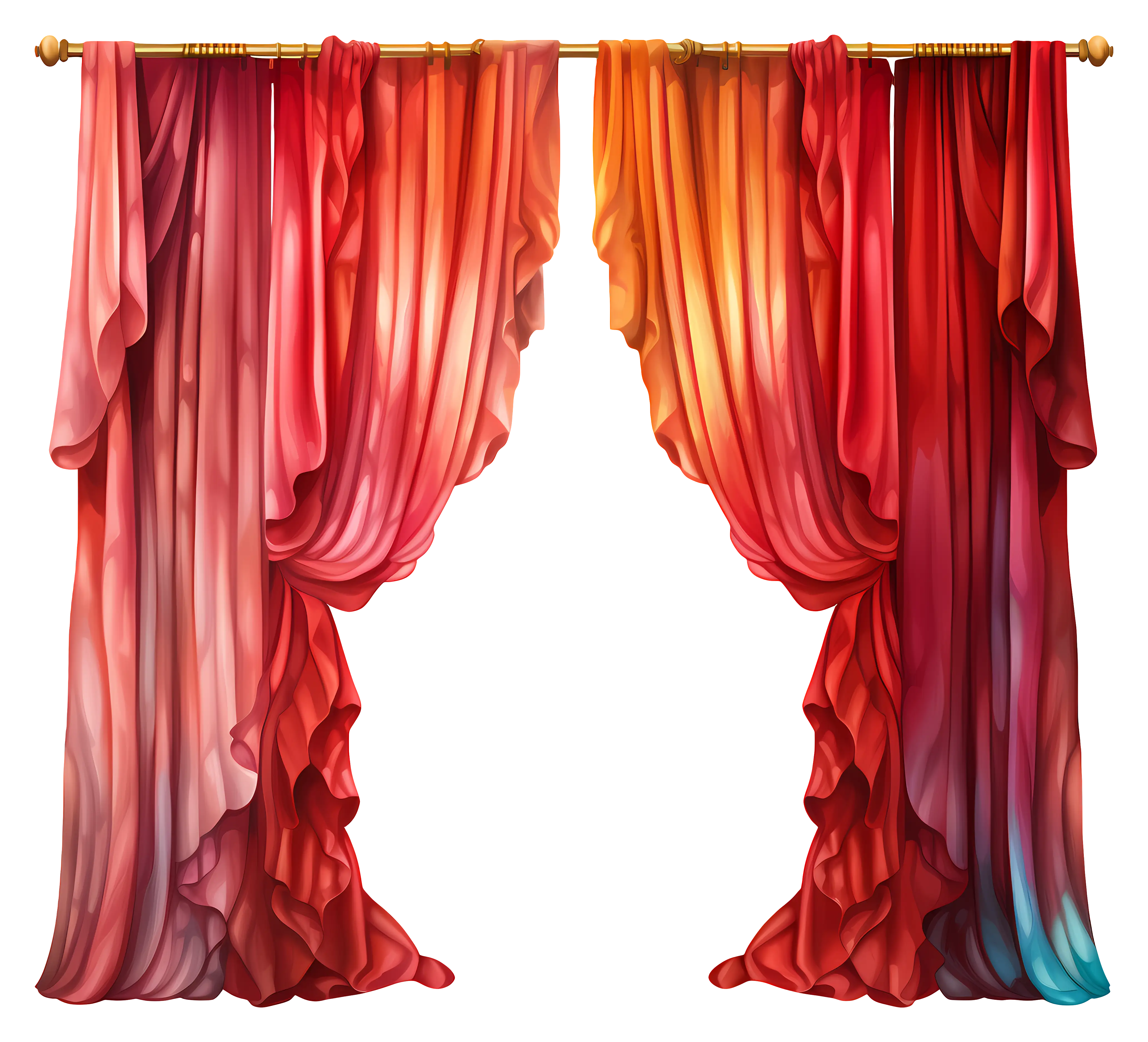 Red and Gold Decorative Curtains