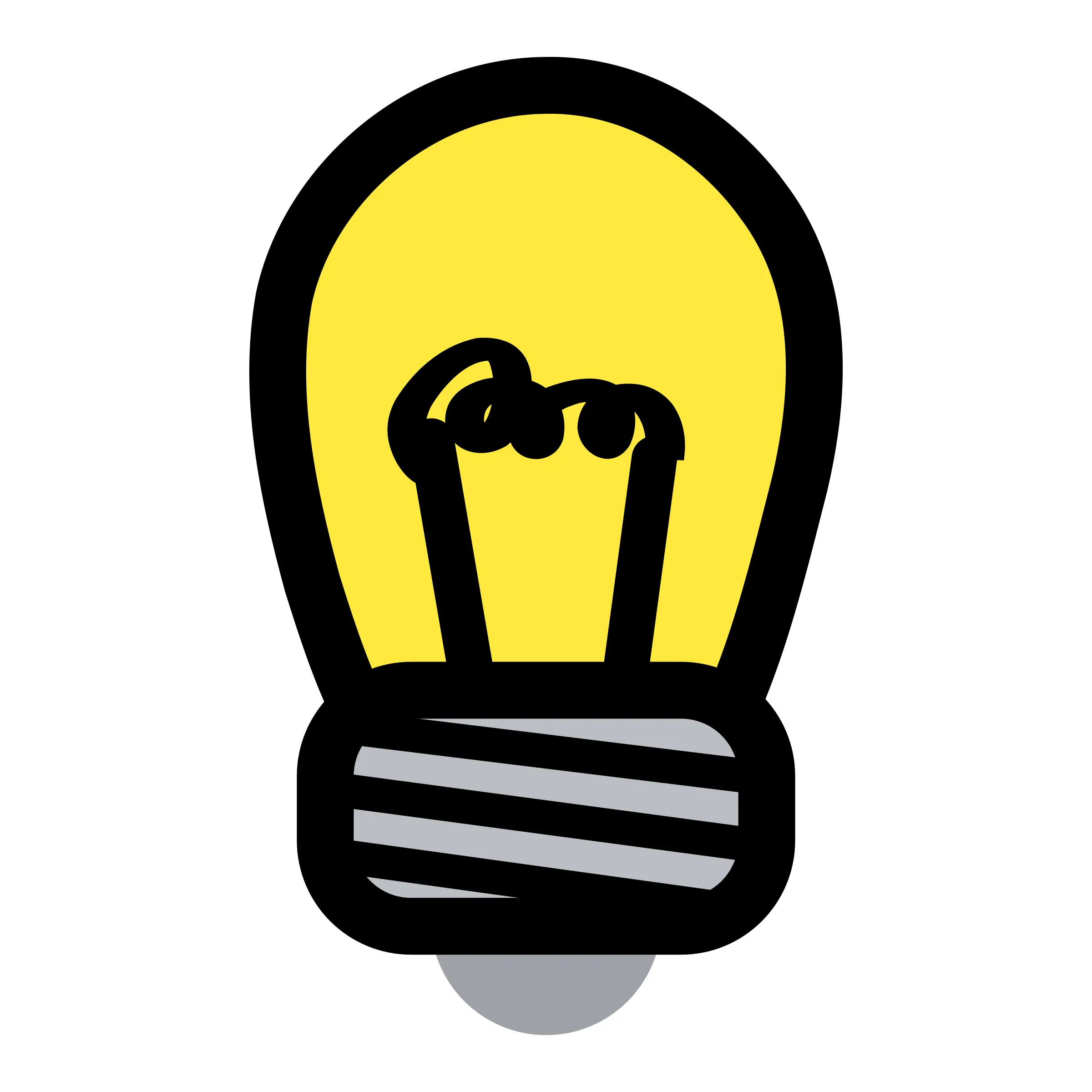 Cartoon Yellow Light Bulb Illustration