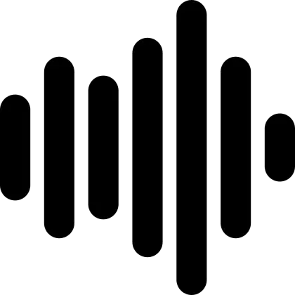 Minimal Audio Waveform Icon in Black Design