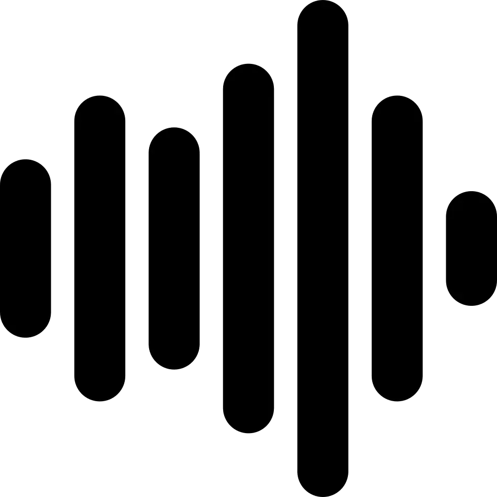 Minimal Audio Waveform Icon in Black Design