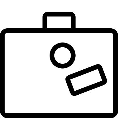 Minimalist Outline Icon of a Suitcase