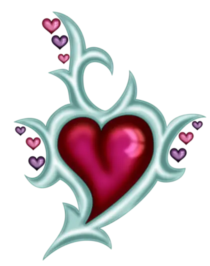Red Heart with Artistic Decorative Border