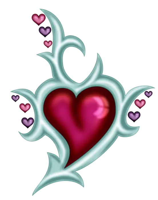 Red Heart with Artistic Decorative Border