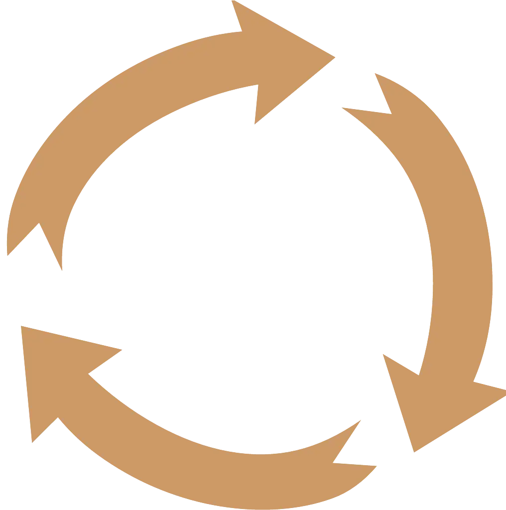 Three Circular Arrows in Rotation