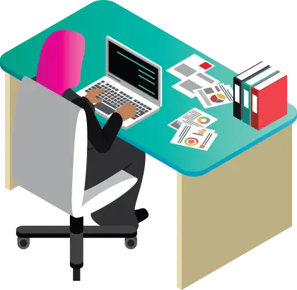 Woman Working at Desk