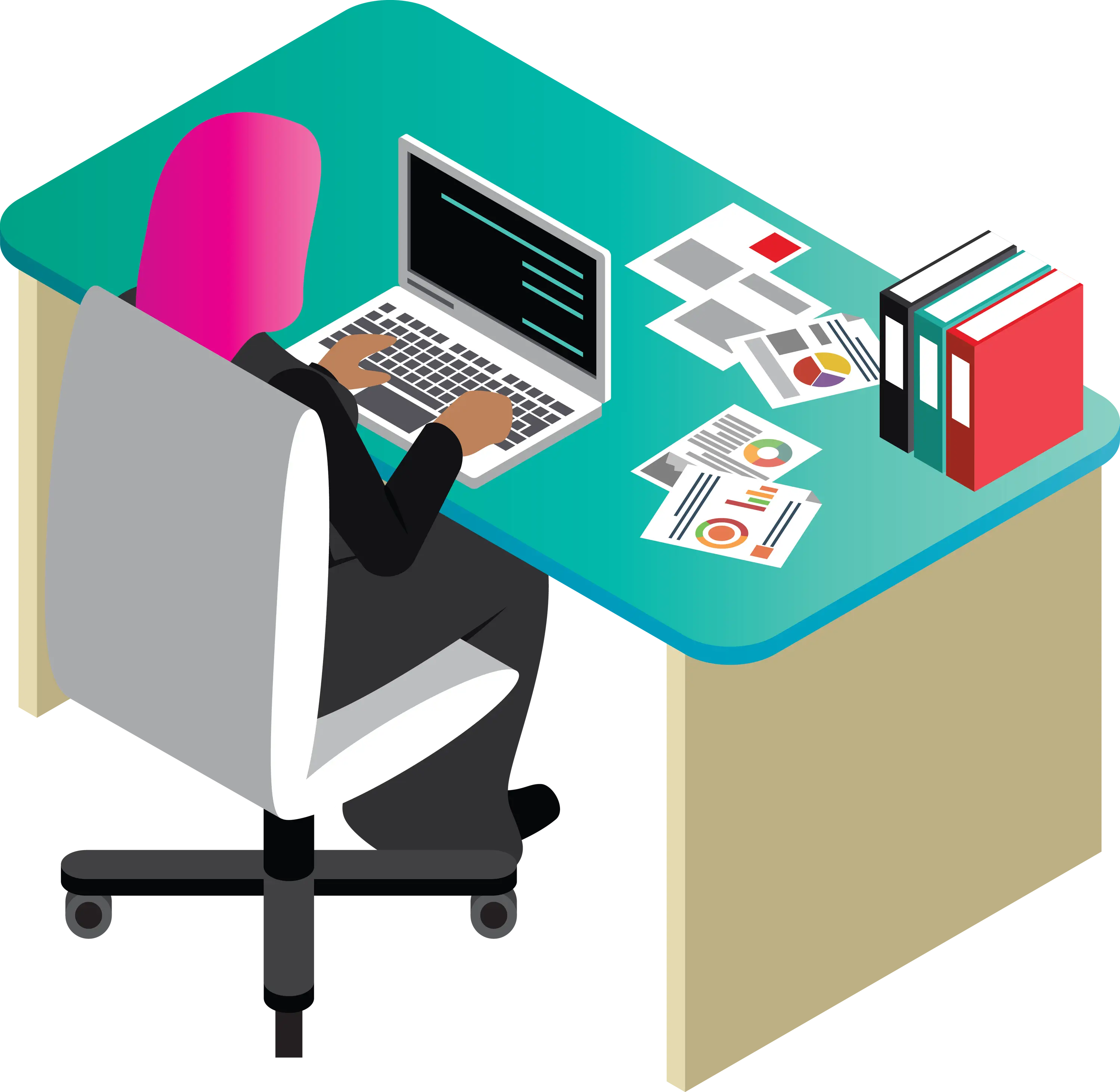 Woman Working at Desk
