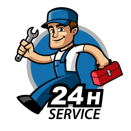 24H Service Logo with Technician