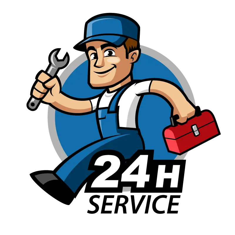 24H Service Logo with Technician