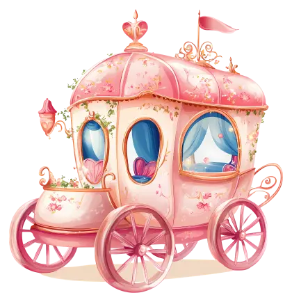 Fairy Tale Carriage with Pink Decor
