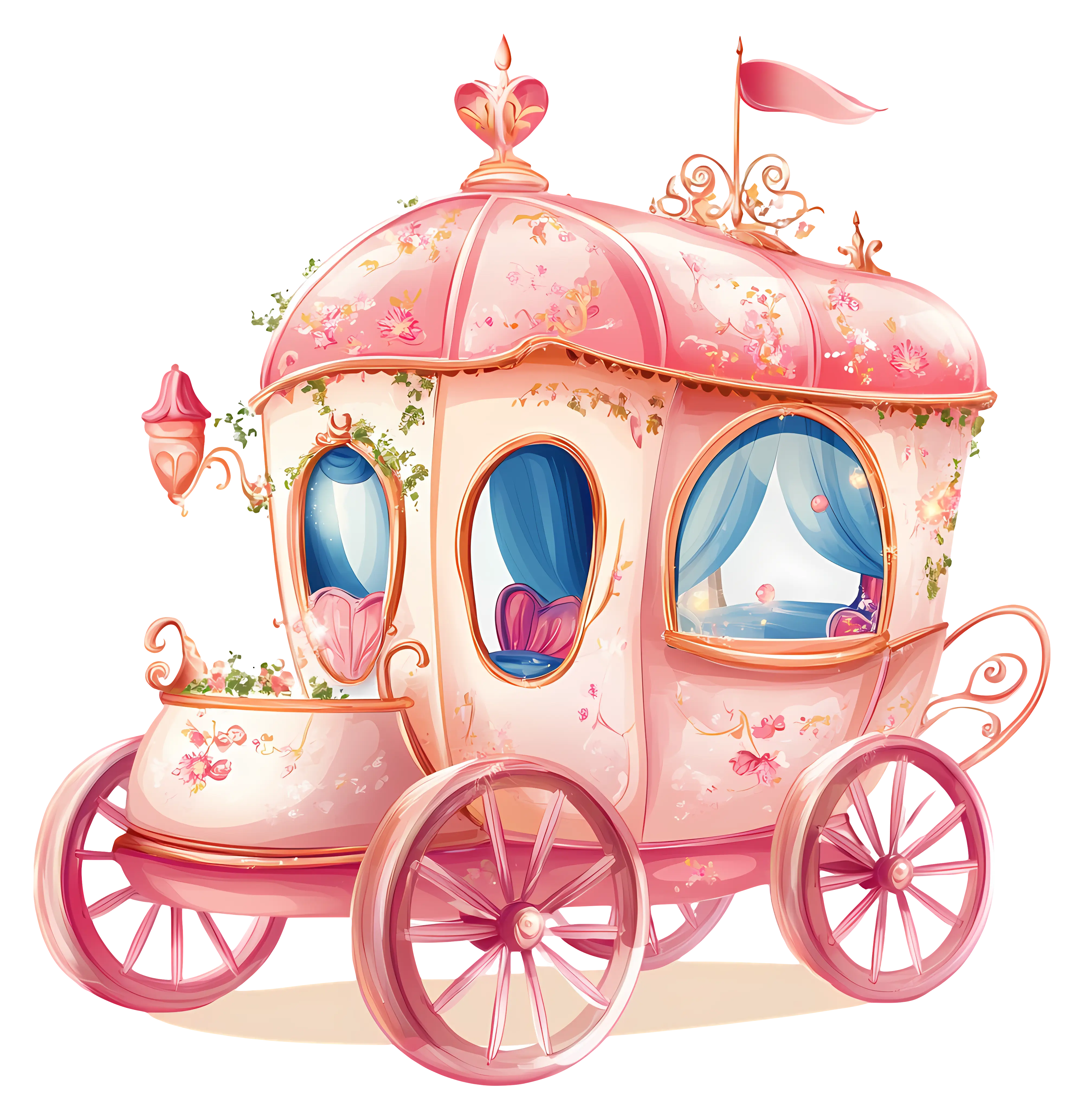 Fairy Tale Carriage with Pink Decor