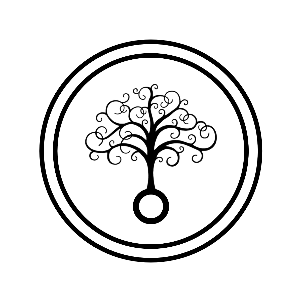 Tree Symbol in Circle Illustration