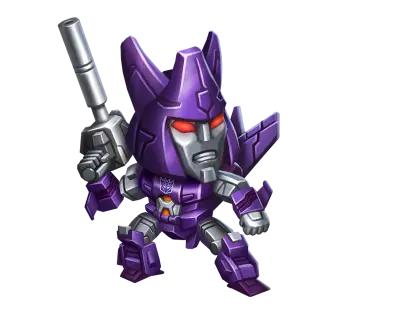 Purple Cartoon Robot Character