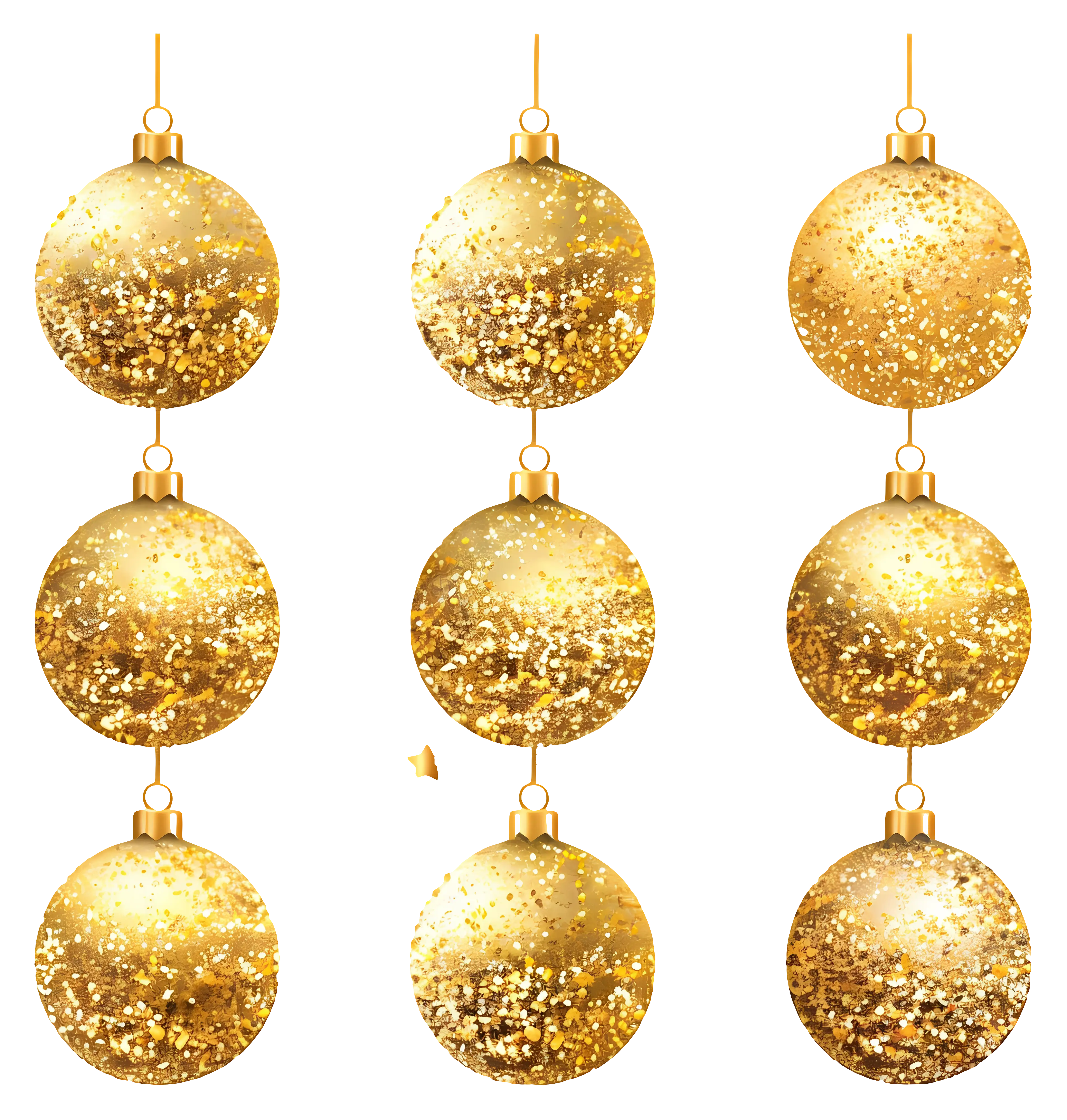 Shiny Gold Christmas Ornaments