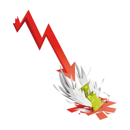 Red Downward Arrow Crashing