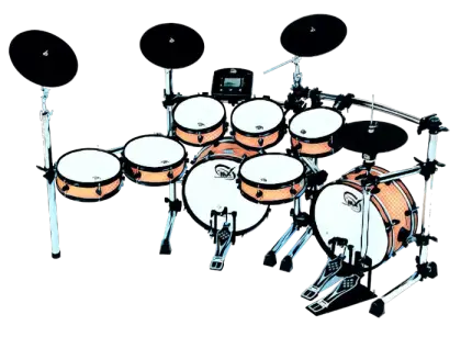 Drum Set Illustration with Cymbals