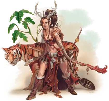 Fantasy Warrior with Tiger