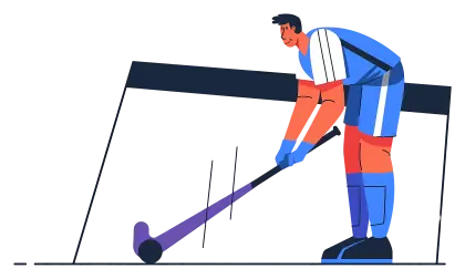 Cartoon Hockey Player in Action