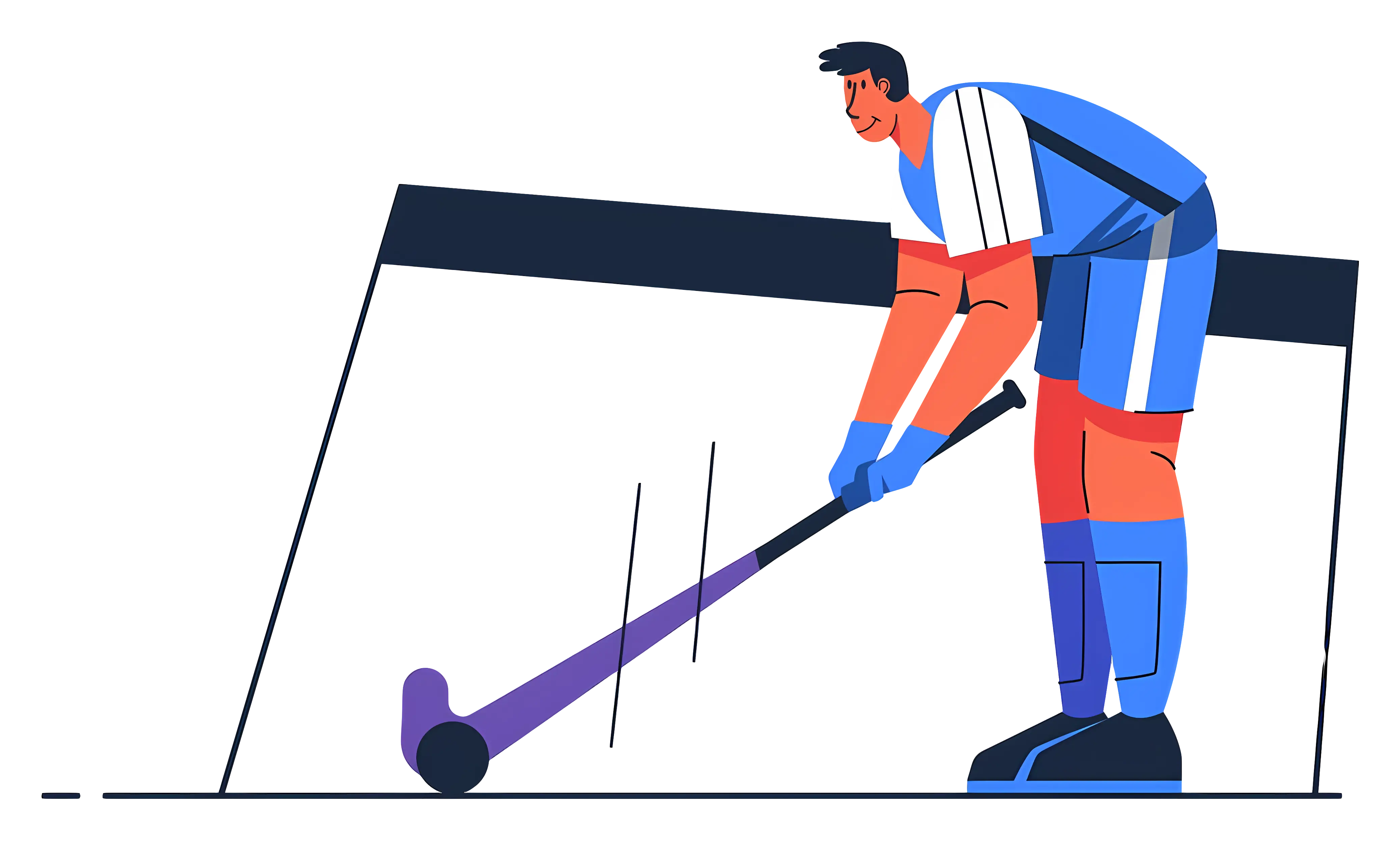 Cartoon Hockey Player in Action