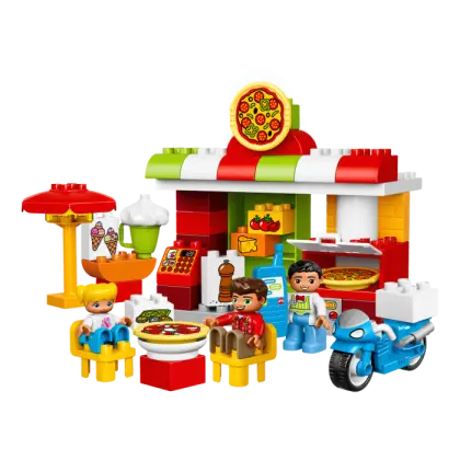 Colorful Building Blocks Toy Pizza Shop Set