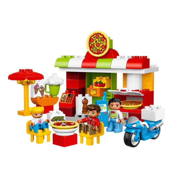 Colorful Building Blocks Toy Pizza Shop Set