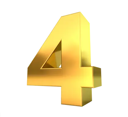 Golden 3D Number Four Illustration