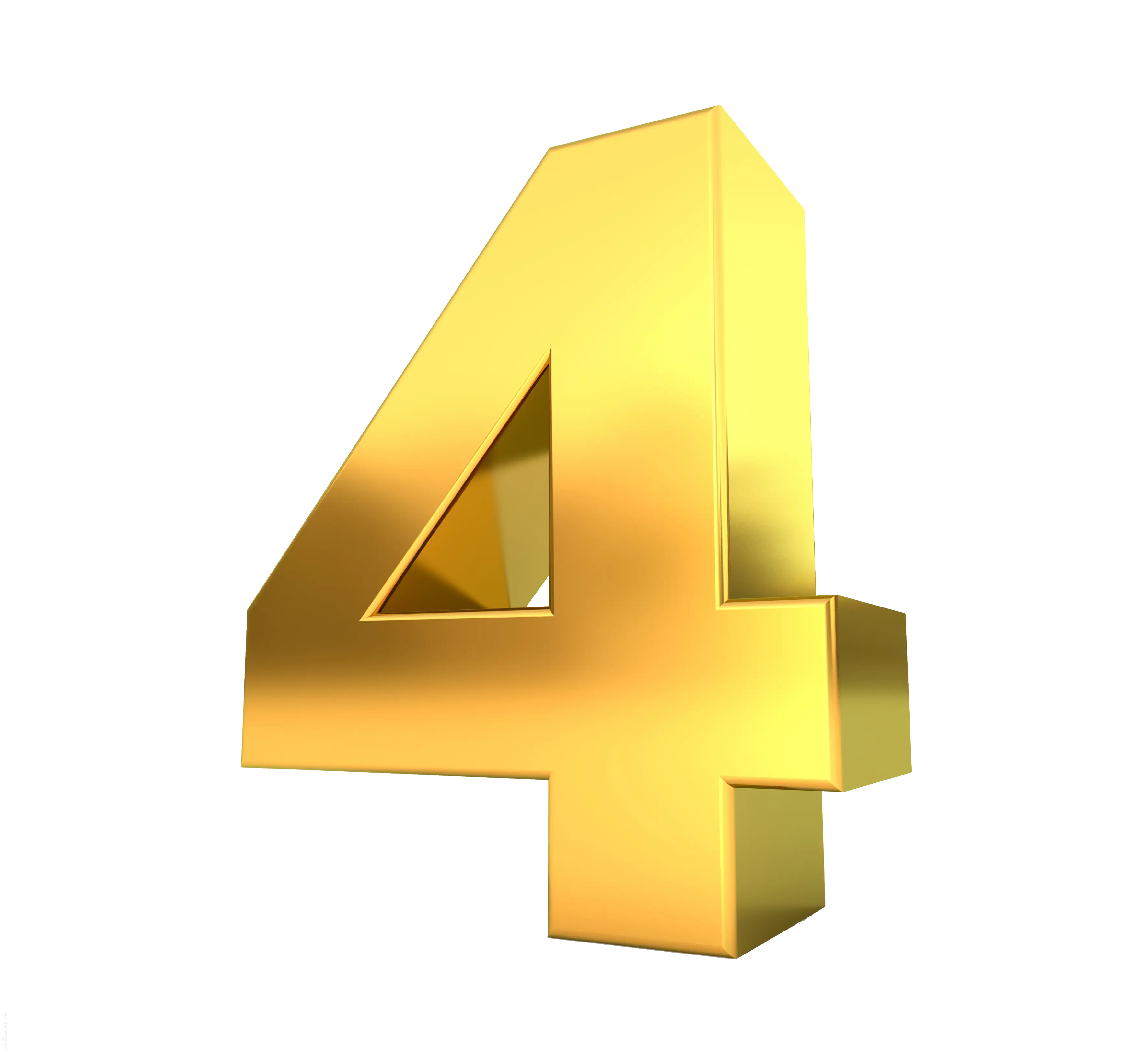 Golden 3D Number Four Illustration