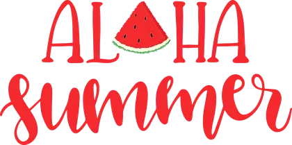 Aloha Summer Illustration with Watermelon