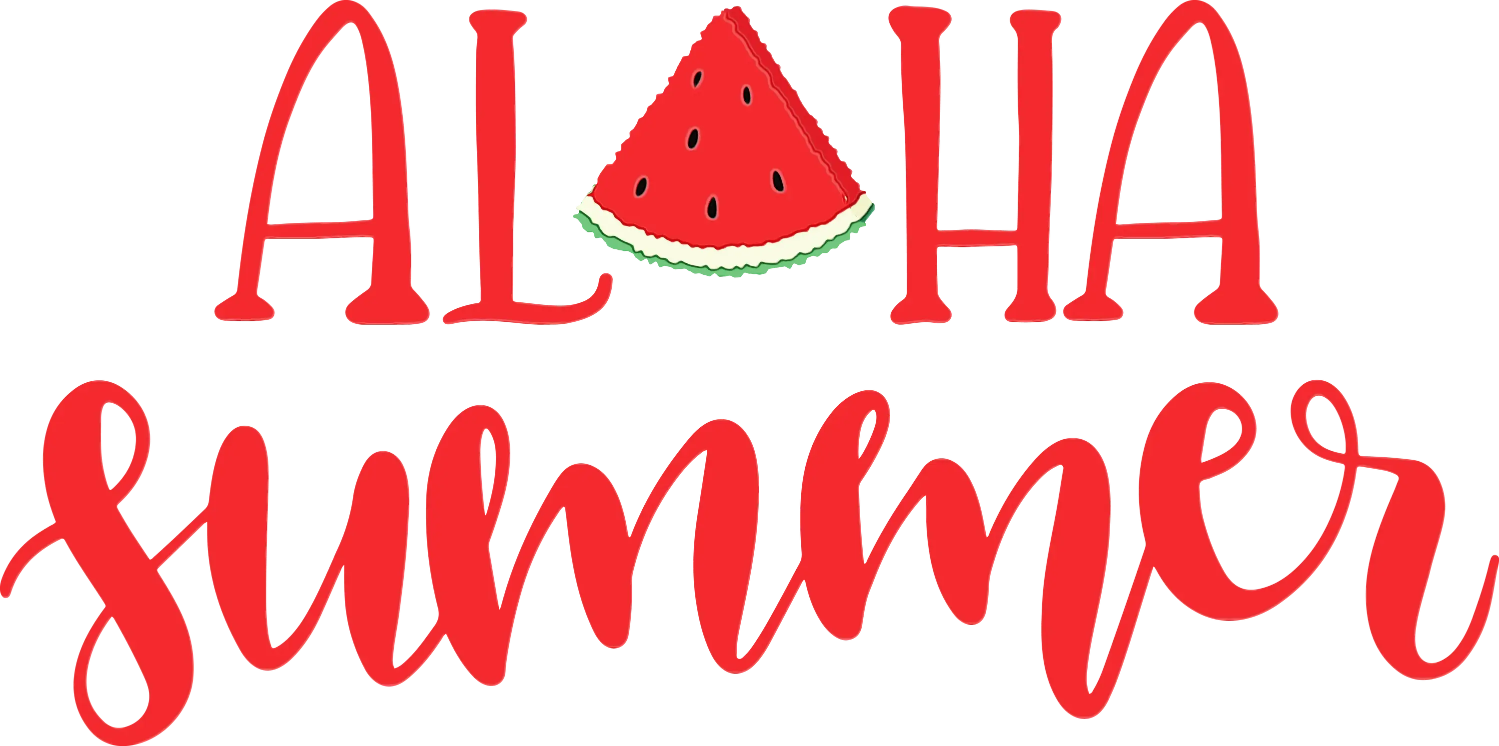 Aloha Summer Illustration with Watermelon