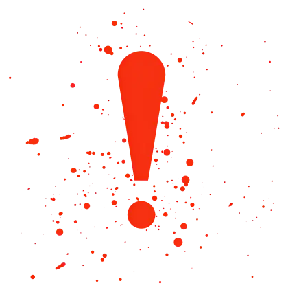 Red Exclamation Mark with Splatter Effect