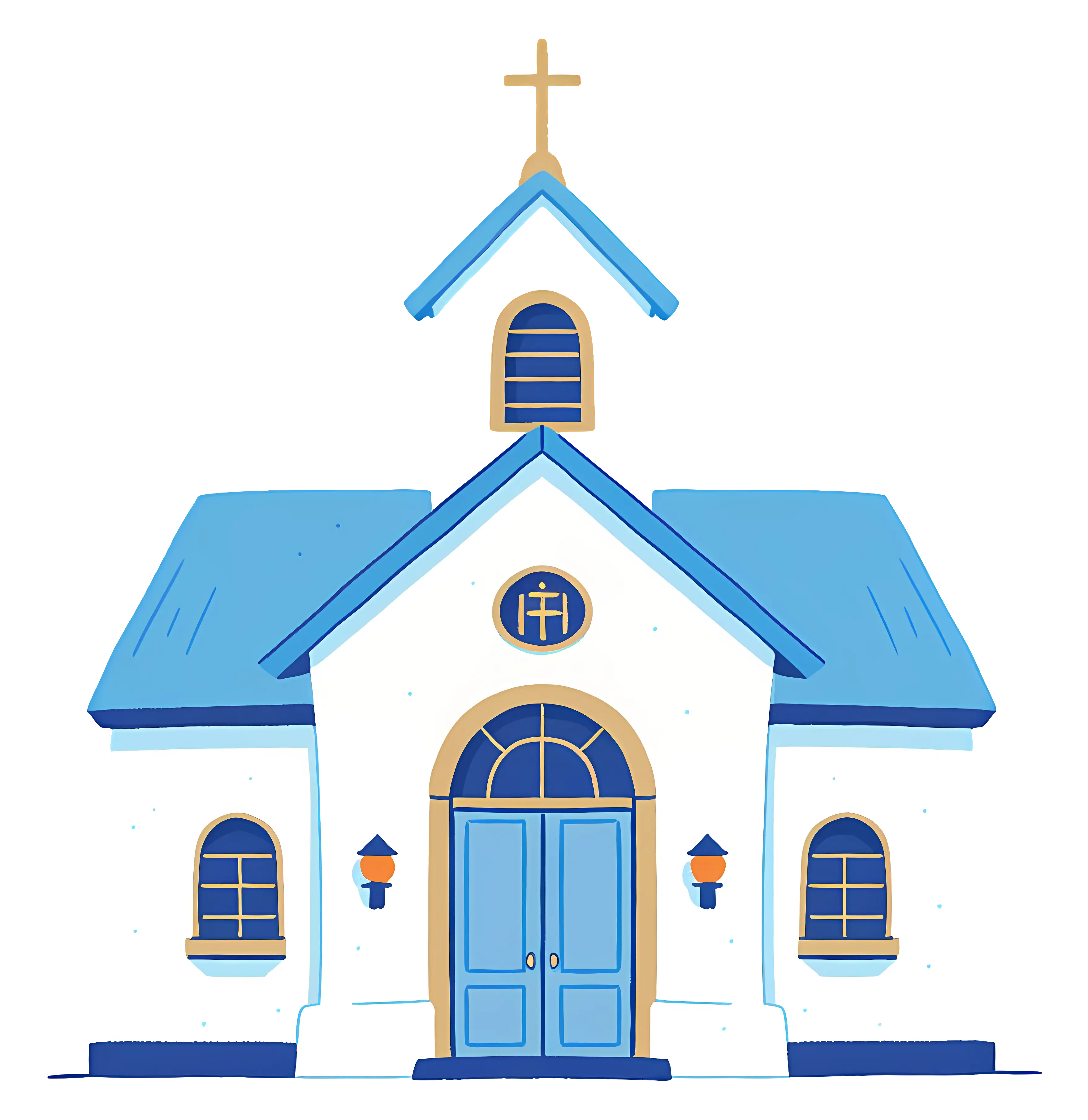 Cartoon Church Illustration in Peaceful Style