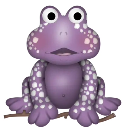 Cute Purple Cartoon Frog