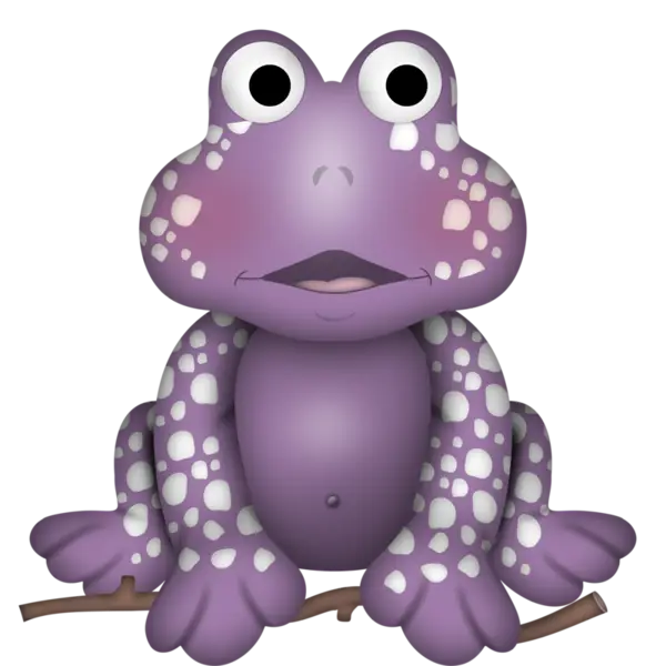 Cute Purple Cartoon Frog