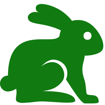 Green Rabbit Silhouette Illustration