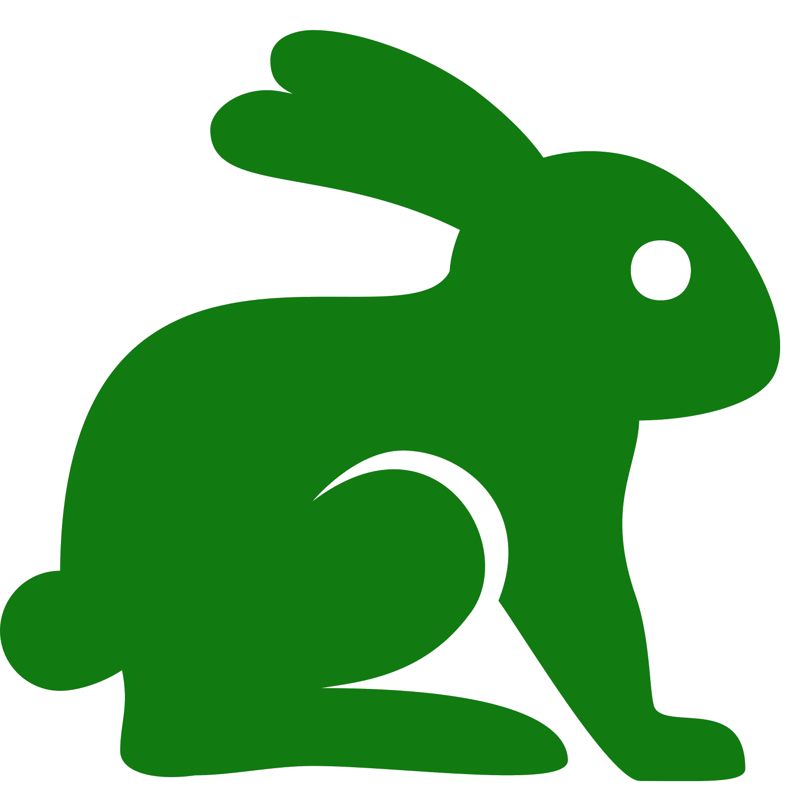 Green Rabbit Silhouette Illustration
