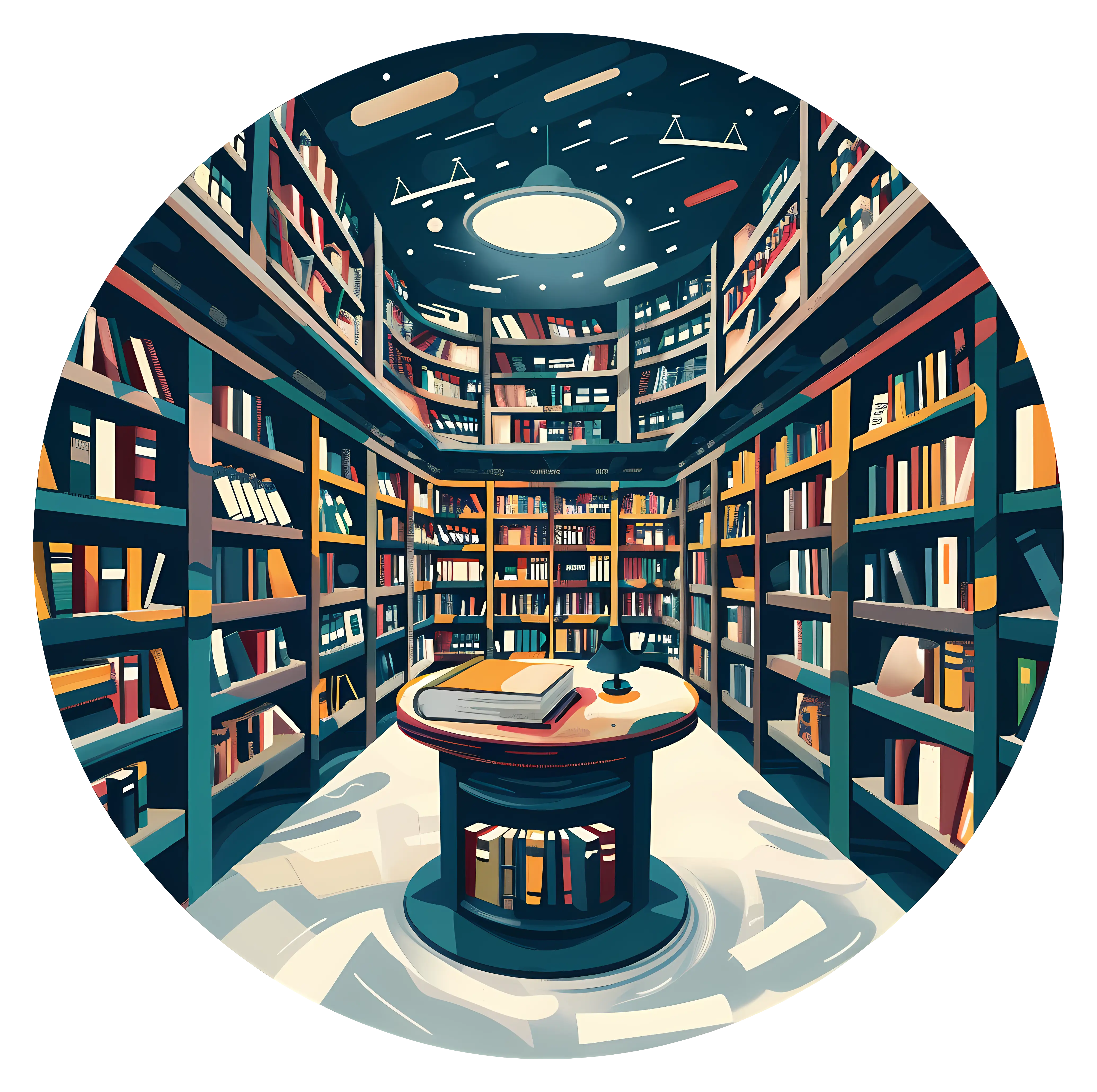 Cozy Library with Bookshelves