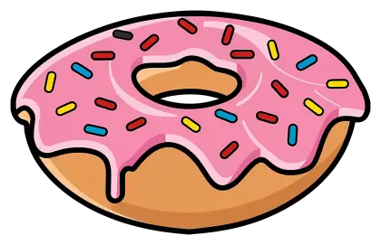 Donut with Pink Frosting and Colorful Sprinkles