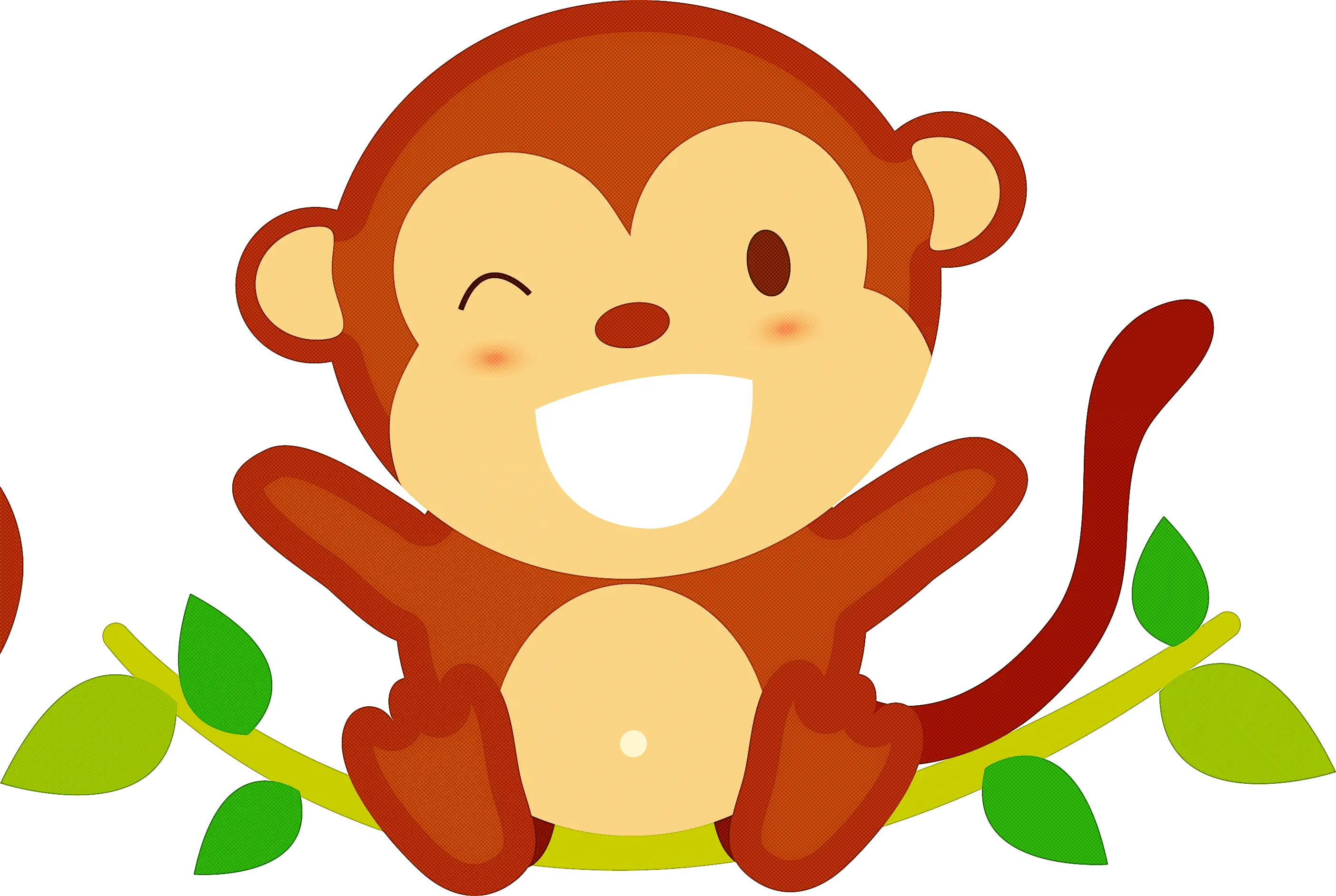 Happy Cartoon Monkey Illustration