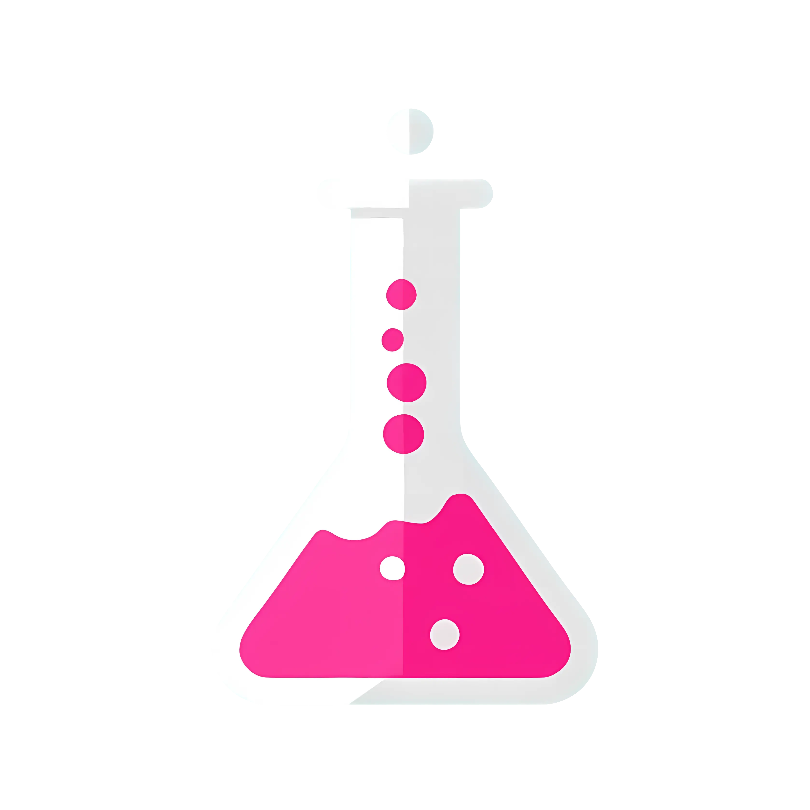 Pink Liquid in Laboratory Flask with Bubbles