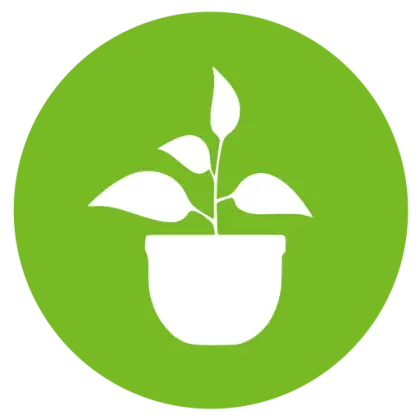 Green and White Potted Plant Icon for Nature Concepts