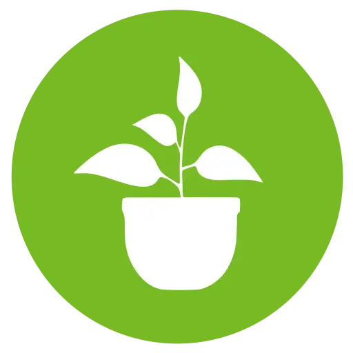 Green and White Potted Plant Icon for Nature Concepts