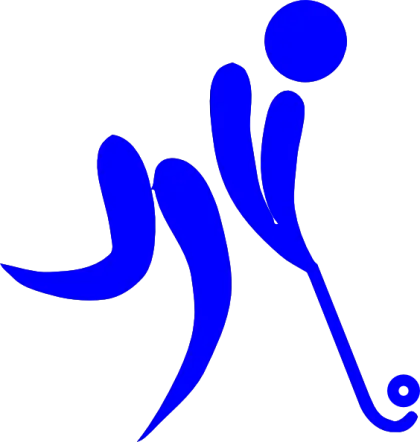 Blue Field Hockey Symbol Logo Design