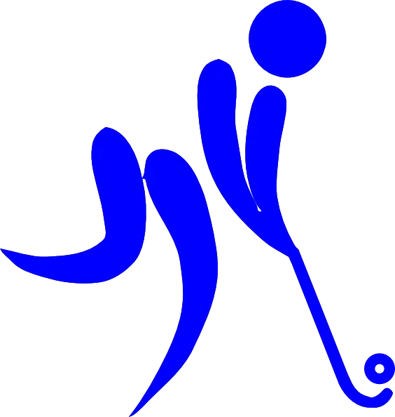Blue Field Hockey Symbol Logo Design