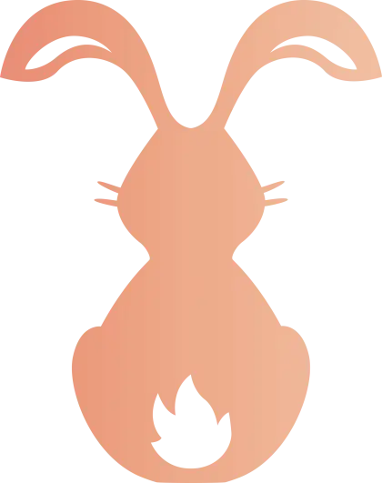 Orange Rabbit Silhouette