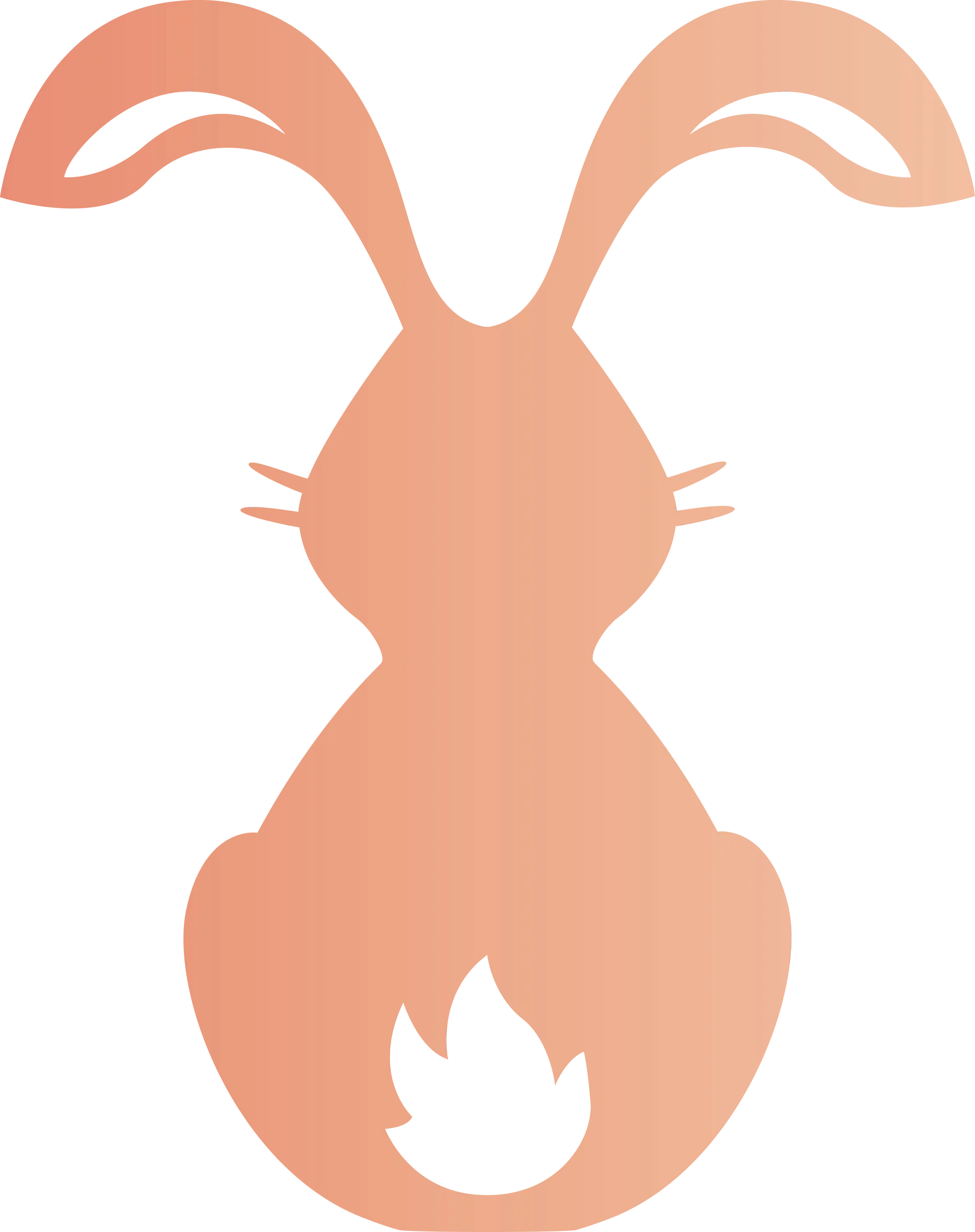 Orange Rabbit Silhouette