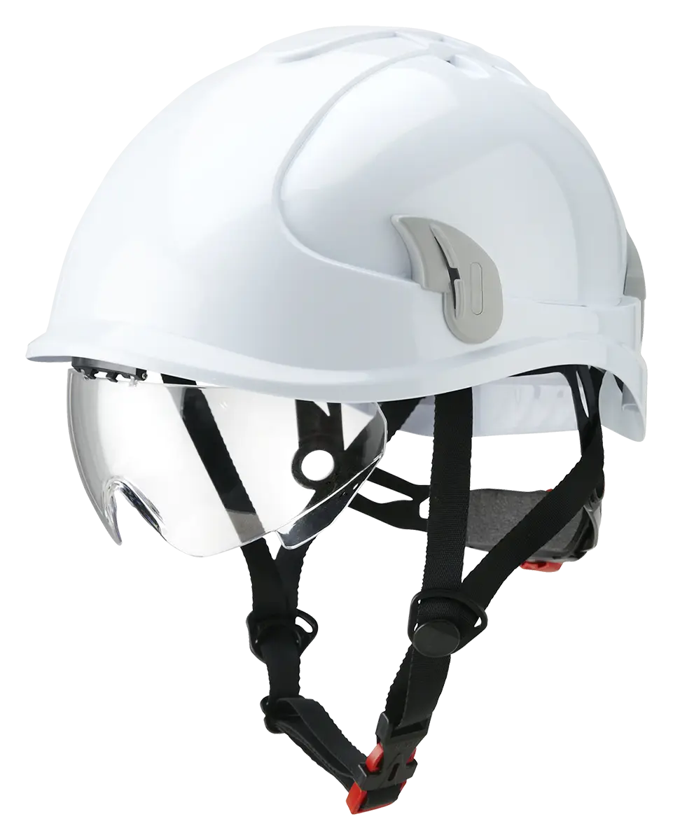 White Safety Helmet with Protective Visor