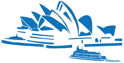 Blue Illustration of the Sydney Opera House