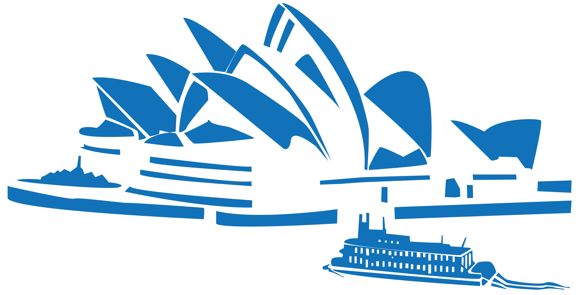 Blue Illustration of the Sydney Opera House