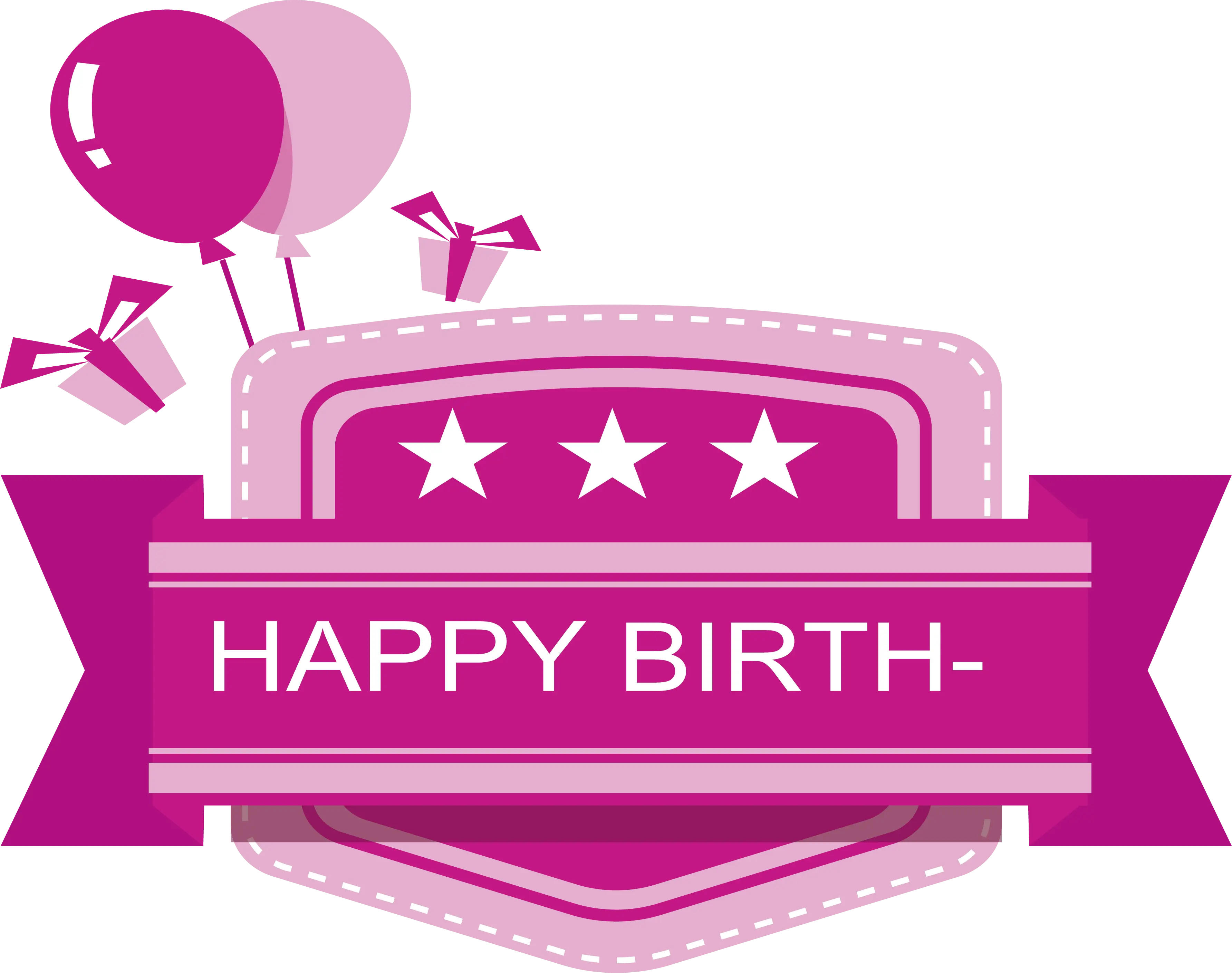Happy Birthday Greeting with Balloons and Gifts