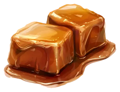 Melting Caramel Cubes Illustration